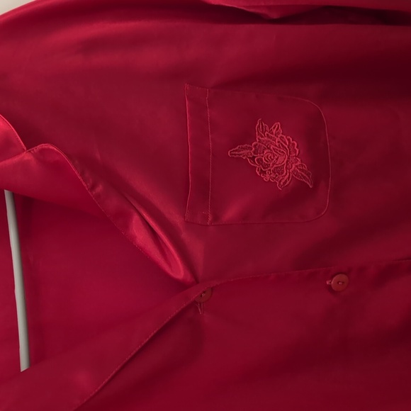 Vintage Victoria's Secret Red Silky Pajama dress M - Picture 5 of 7